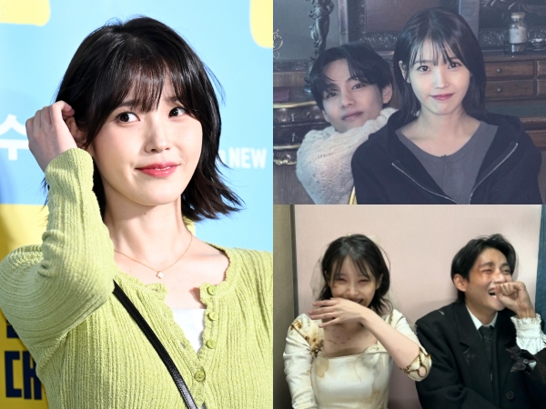 イ・ジョンソクも嫉妬する？ IU、BTS・Vとの“ラブラブショット”を公開「美男美女すぎる」【PHOTO】